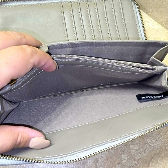 Anne Klein Gray and Light Blue Wallet - Picture 7 of 11